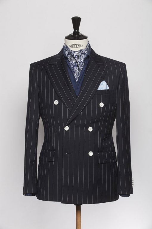 SU140004_NAVY_PENCIL STRIPE_SUIT_WOOL_DOUBLE BREAST_CAINE_KLOFFMAN_A