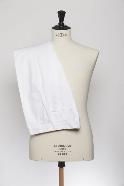 TR150002_WHITE_SOLID_TROUSERS_LINEN_SLIM FIT_KLOFFMAN