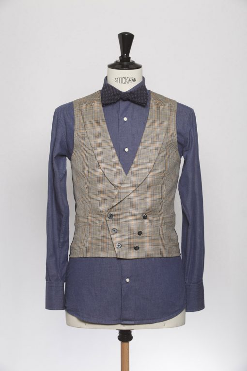 WC150010_LIGHT BROWN_PRINCE OF WALES_WAISTCOAT_WOOL_DOUBLE BREAST V_KLOFFMAN_A